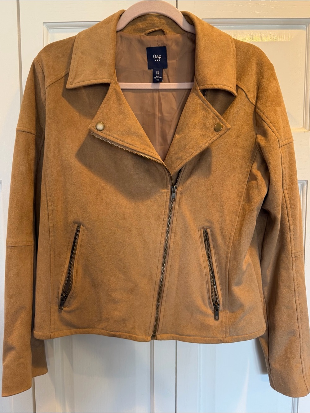 Women’s GAP Camel Faux Suede Moto Jacket